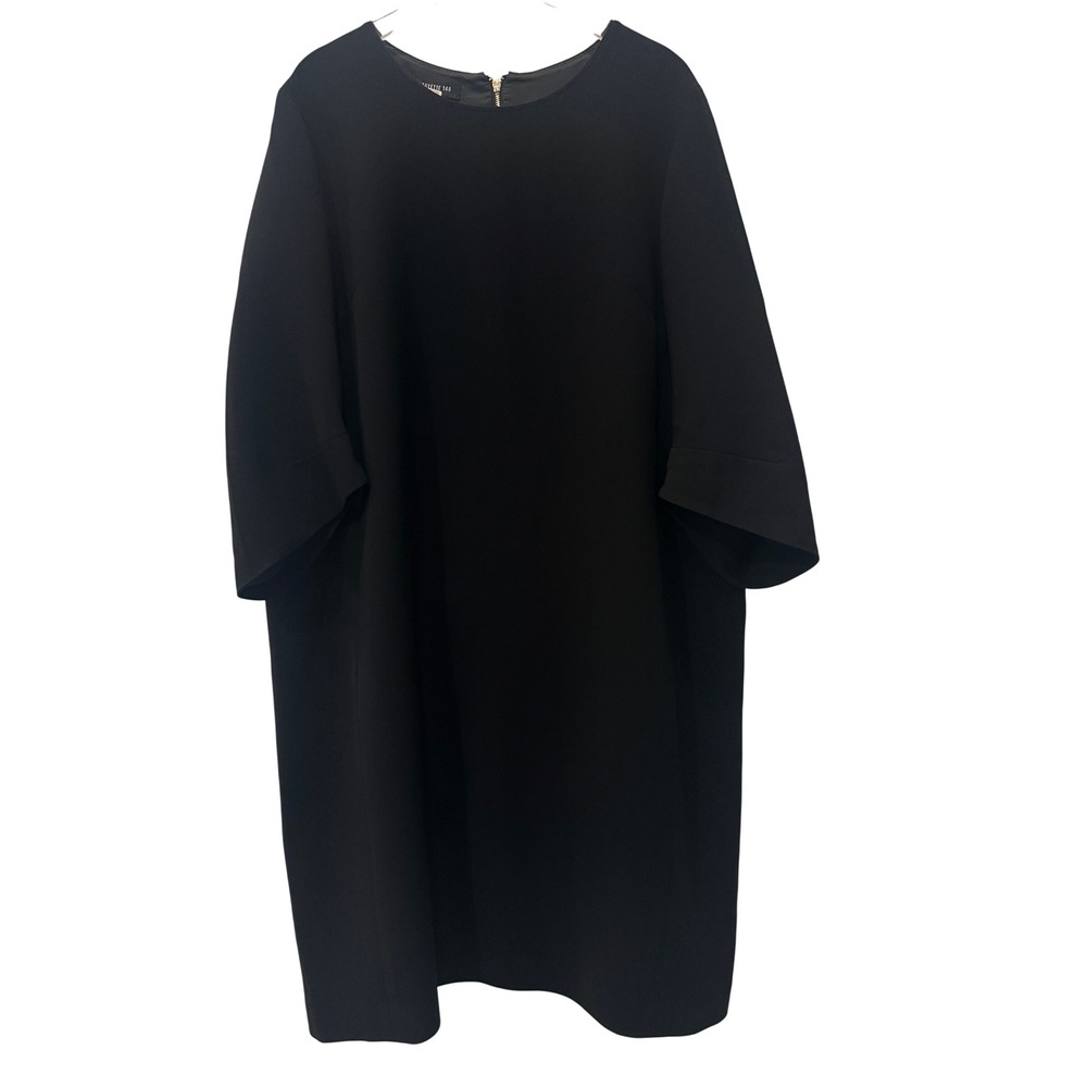 Lafayette 148 Black Shift Dress 16 Designer Workwear Minimalist Quiet Luxury